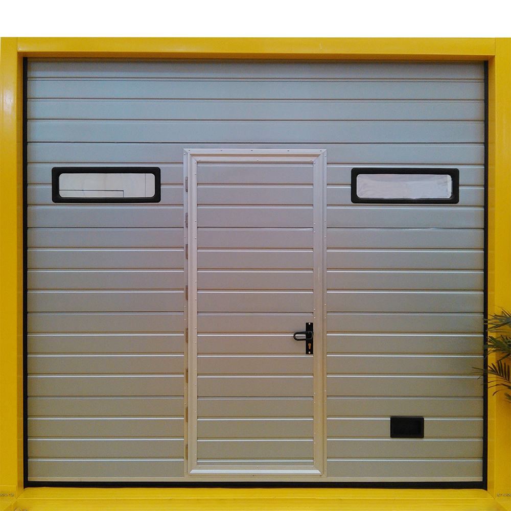 Porta de garagem isolada com espuma PU automática com porta de pedestres