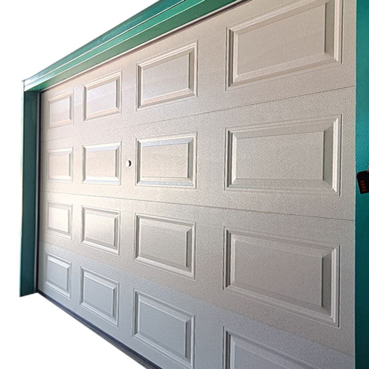 Porta de garagem elétrica de cobre manual à prova de aperto civil estilo quadrado branco