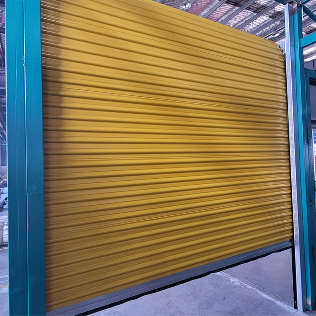 Vendas diretas da fábrica de porta de persiana de enrolar de aço inoxidável personalizada amarela